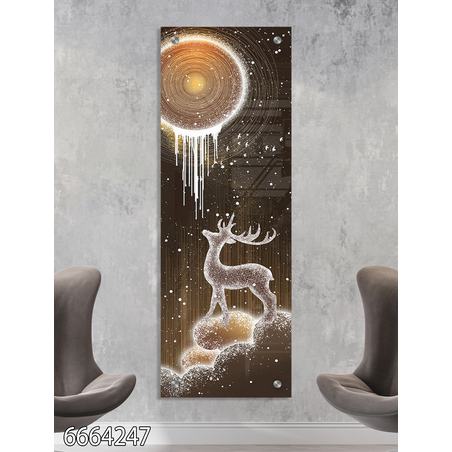 תמונת זכוכית לאורך בעיצוב מודרני לסלון או ללובי\משרד דגם 6664247