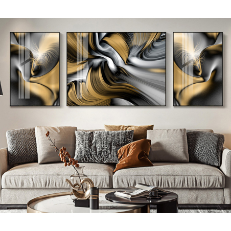 תמונה מחולקת לסלון בעיצוב מופשט מודרני דגם 3826511