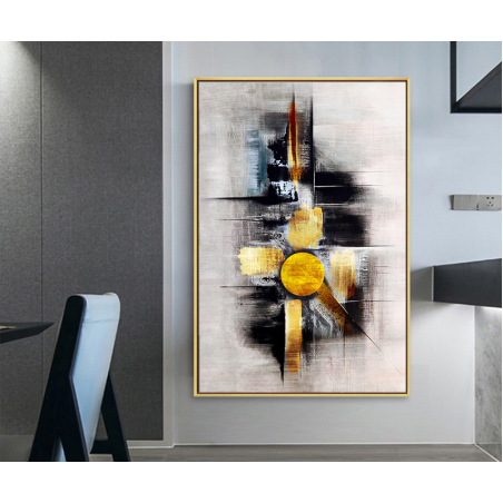 תמונה לסלון או למשרד מודפסת על קנבס כותנה אבסטרקט-מודרני דגם 1393779