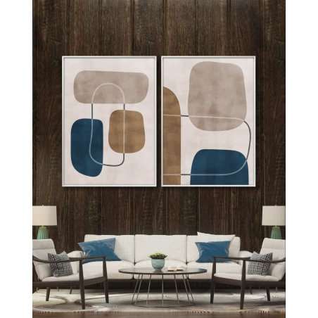 זוג תמונות על בד כותנה לסלון 