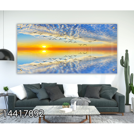 תמונת זכוכית מעוצבת בסגנון מודרני  למשרד או לסלון דגם 14417092