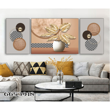 תמונה מחולקת לסלון על קנבס עם אפשרות לחיפוי זכוכית דגם 6653918