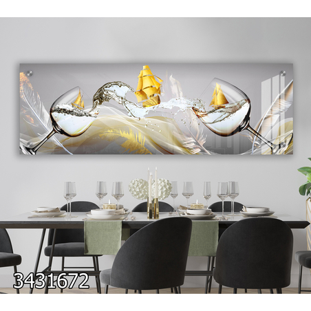 תמונת זכוכית תלת מימד פנורמית מיוחדת לפינת אוכל או למטבח  דגם-3431672