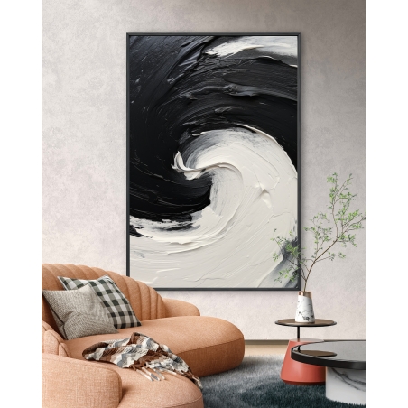 תמונת קנבס מהממת אבסרקט שחור לבן  דגם 1711234