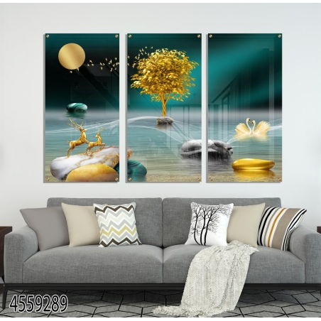 סט שלישייה מקורי מודפס על זכוכית מחוסמת דגם 4559289