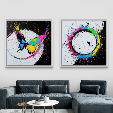 זוג תמונות קנבס מרובעות 