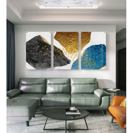 סט שלושה חלקים לתמונת זכוכית 