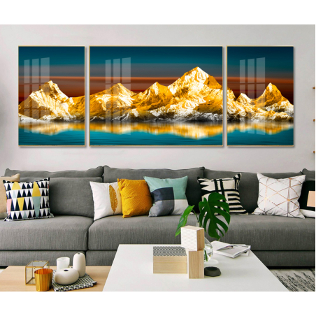 תמונת תלת מימד מחולקת לסלון על קנבס עם אפשרות לחיפוי זכוכית דגם G338623