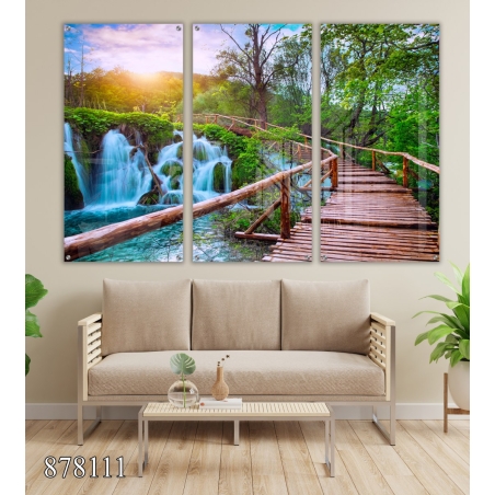 סט שלישייה מקורי מודפס על זכוכית מחוסמת דגם 878111