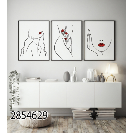 שלשה על קנבס מתוח וממוסגר לחדר השינה או לסלון דגם 2854629