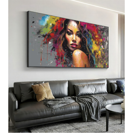 תמונת קנבס של אישה צבעונית מודרנית דגם 662329