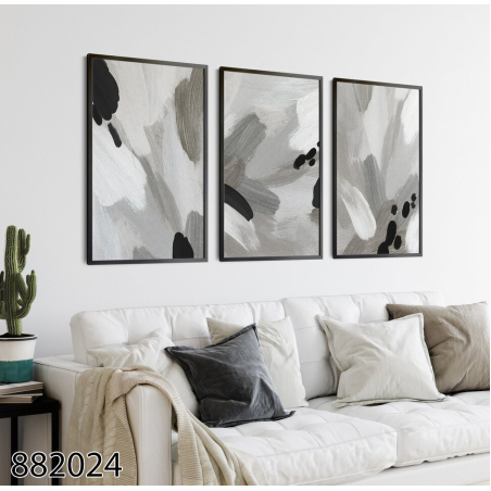 שלשה על קנבס כותנה!! מתוח וממוסגר לסלון או למשרד דגם 882024