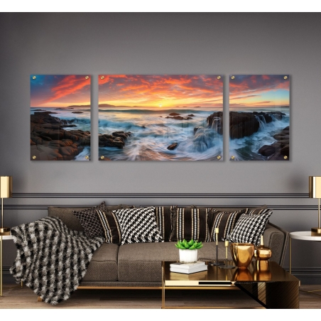 תמונת נוף על זכוכית מחולקת למשרד או לסלון דגם 230626