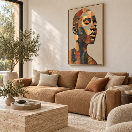דיוקן אמנותי אבסטרקטי בגווני אדמה | דגם ET4486