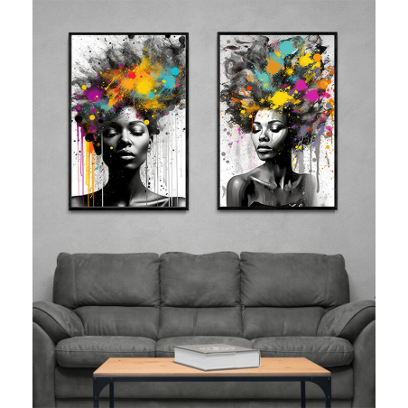 זוג תמונות גרפיטי מיוחדות על קנבס  דגם 100523