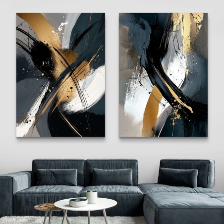 זוג תמונות קנבס לחדר שינה/סלון 