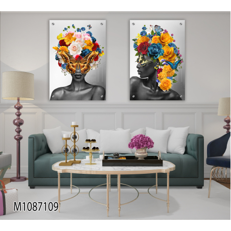 זוג תמונות בהדפסה על זכוכית דגם M1087109