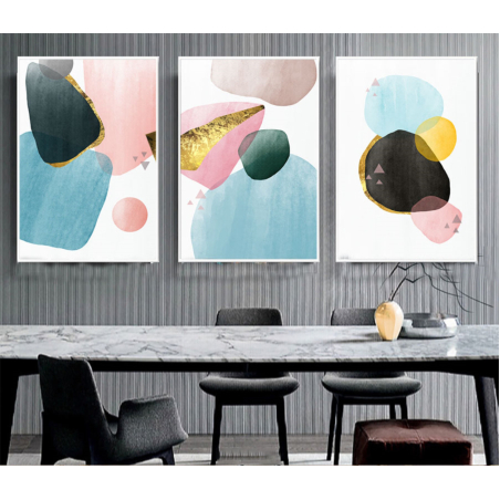 שלשה על קנבס כותנה!! מתוח וממוסגר לסלון או למשרד דגם 78474