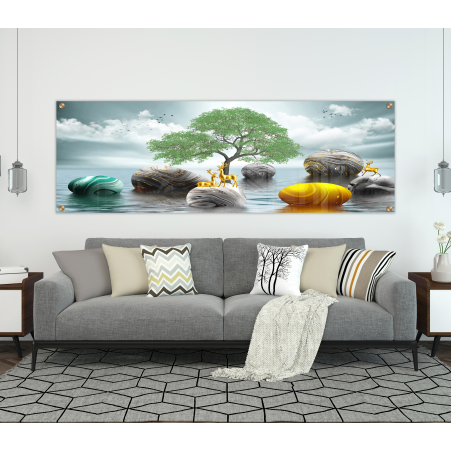 תמונת זכוכית  פנורמית מיוחדת לסלון לפינת אוכל או למשרד  דגם-G4084292