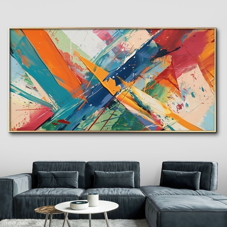 תמונת קנבס צבעונית לסלון בסגנון אבסטרקט 
