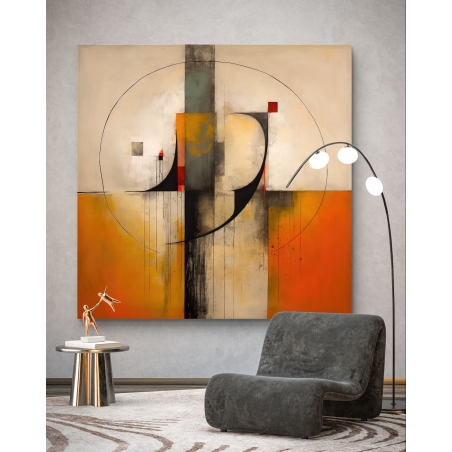 תמונת קנבס מרובעת בסגנון גאומטרי 