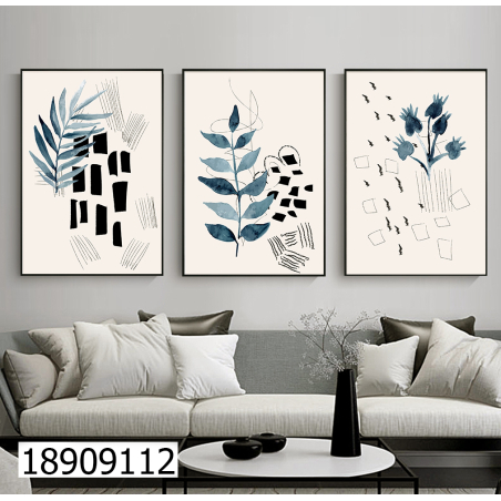 שלשה על קנבס מתוח וממוסגר לחדר השינה או לסלון דגם 18909112