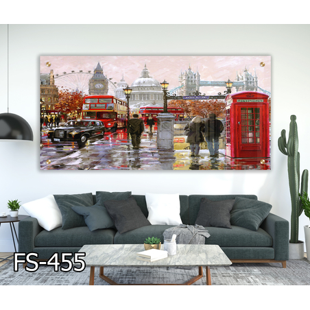 תמונת זכוכית מעוצבת בסגנון מודרני  למשרד או לסלון דגם FS-455