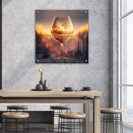 תמונת  זכוכית מרובעת למטבח או לפינת אוכל דגם 1220233