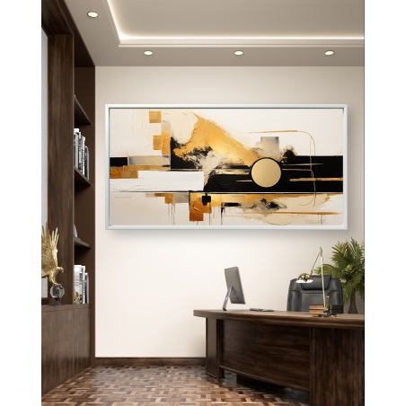 קנבס כותנה מודרני גיאומטרי לסלון או למשרד דגם 2111232