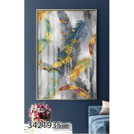 תמונת קנבס מעוצבת  -אבסטרקט נוצות דגם 3421935