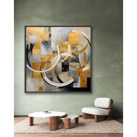 תמונת קנבס מרובעת סגנון גיאומטרי 