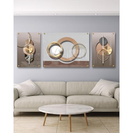 תמונת זכוכית מחולקת לסלון בסגנון גאומטרי 