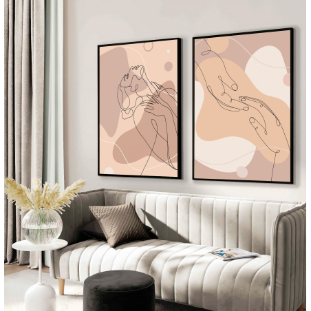 זוג תמונות על קנבס בבחירת המעצבת לסלון למשרד או לחדר השינה דגם 26112022