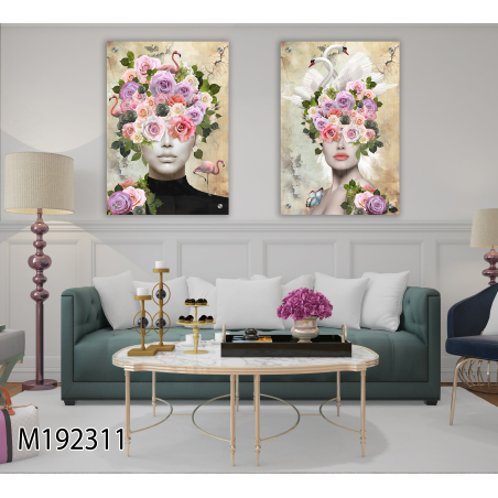 זוג תמונות בהדפסה על זכוכית דגם M192311