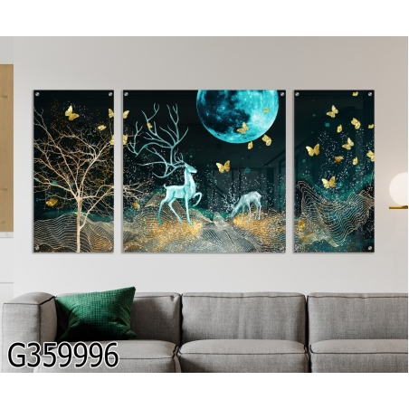 תמונה מחולקת לסלון מודפסת על זכוכית דגם G359996