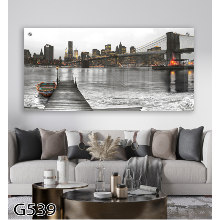 תמונת זכוכית מקורית לסלון למטבח או לפינת האוכל מודפסת על זכוכית דגם-G539