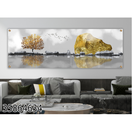 תמונת זכוכית תלת מימד פנורמית מיוחדת לסלון לפינת אוכל או למשרד  דגם-35864634