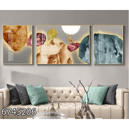 תמונה מחולקת לסלון בעיצוב מופשט מודרני דגם 6745206