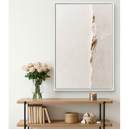 תמונת קנבס בגווני שמנת עם טקסטורה עדינה ושבר מודרני