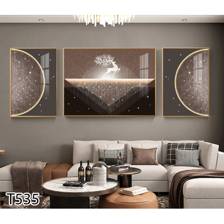 תמונה מחולקת לסלון על קנבס עם אפשרות לחיפוי זכוכית דגם T535