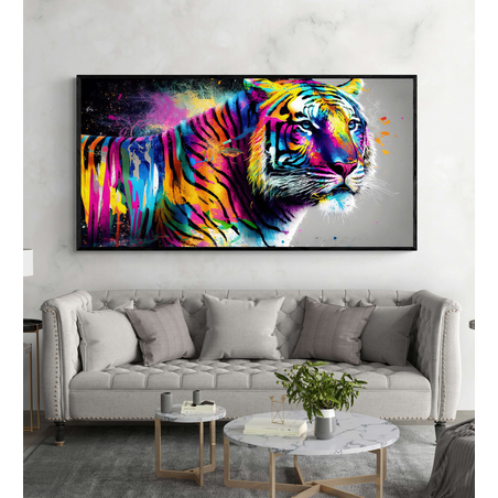 תמונת קנבס של נמר צבעוני מודרני דגם 290424