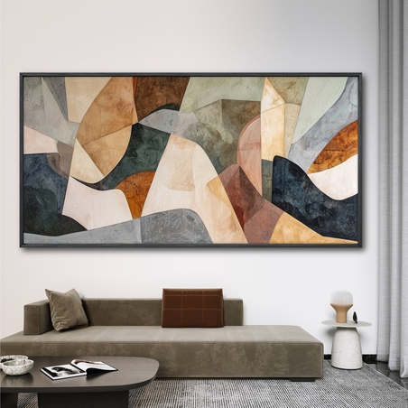 תמונת קנבס לסלון בסגנון גיאומטרי מודרני 
