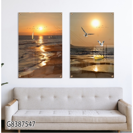 זוג תמונות למטבח\פינת אוכל\סלון בהדפסה ישירה על זכוכית דגם G8387547