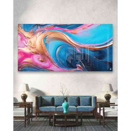 תמונת זכוכית אבסטרקט צבעוניות דגם 2592310