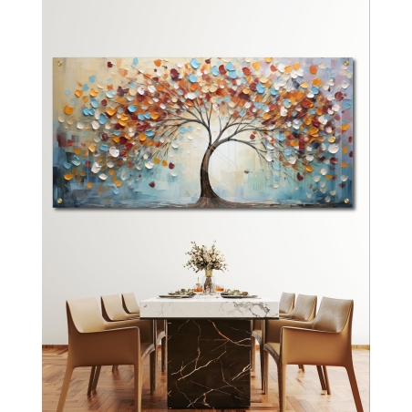 תמונת זכוכית לסלון בסגנון עצים 