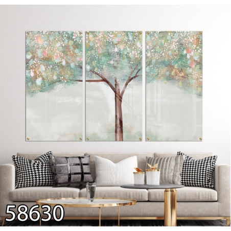 סט שלישייה מקורי מודפס על זכוכית מחוסמת דגם 58630