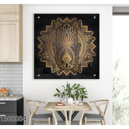 תמונת  זכוכית חמסה מרובעת למטבח\פינת אוכל דגם 1388884