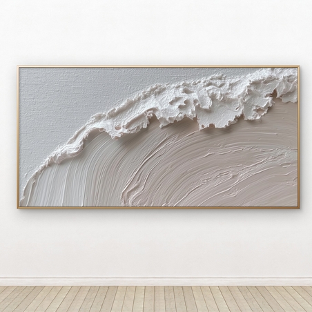 תמונת קנבס טקסטורה לבנה בסגנון גלים עדינים – NEXTGEN BY BAR