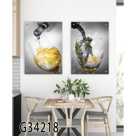 זוג תמונות בהדפסה על זכוכית דגם G34218