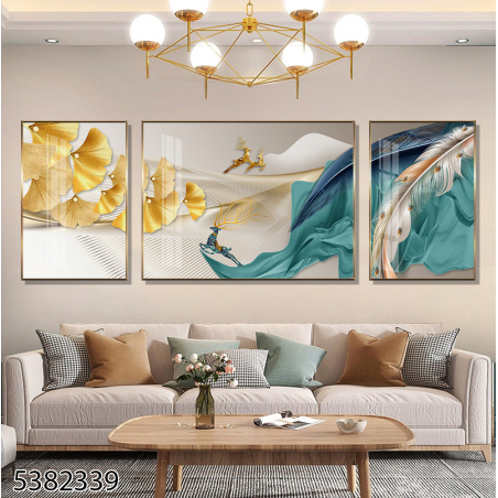 תמונה מחולקת לסלון בעיצוב מופשט מודרני דגם 5382339